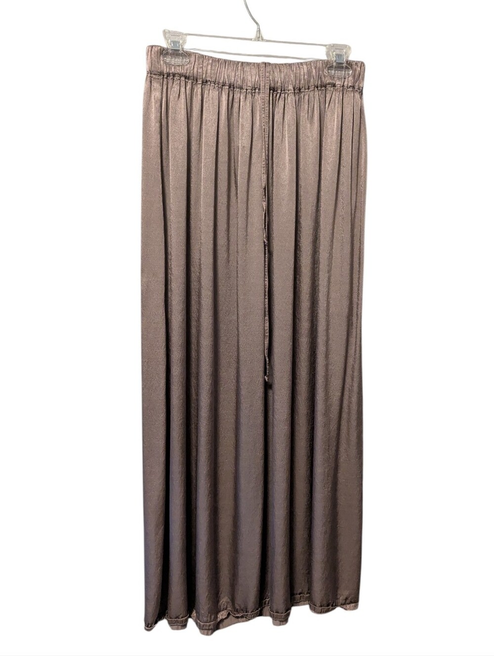 Pj Harlow Bella Maxi Elastic-Waist Maxi Satin Skirt in Taupe
